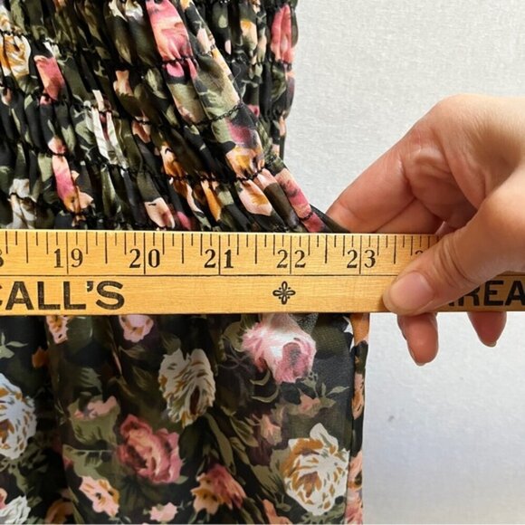 Vintage Expression smock floral chiffon maxi dress Sz S - Picture 10 of 12